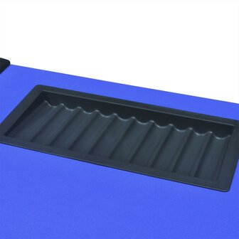 Pokertafel voor 10 personen met dealervak en fichebak blauw