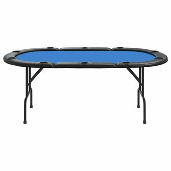 Pokertafel voor 10 spelers inklapbaar 206x106x75 cm blauw