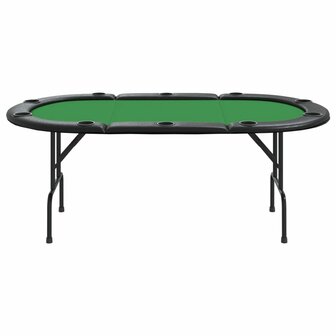Pokertafel voor 10 spelers inklapbaar 206x106x75 cm groen