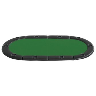 Pokertafelblad voor 10 spelers inklapbaar 208x106x3 cm groen