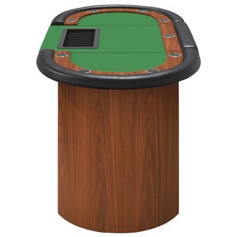 Pokertafel voor 10 spelers met fichebak 160x80x75 cm groen