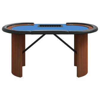 Pokertafel voor 10 spelers met fichebak 160x80x75 cm blauw
