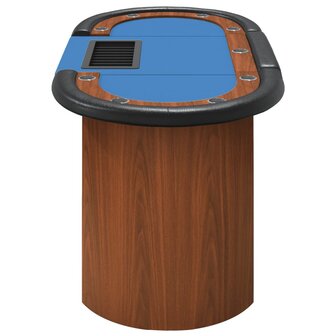 Pokertafel voor 10 spelers met fichebak 160x80x75 cm blauw