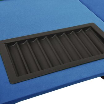 Pokertafel voor 10 spelers met fichebak 160x80x75 cm blauw