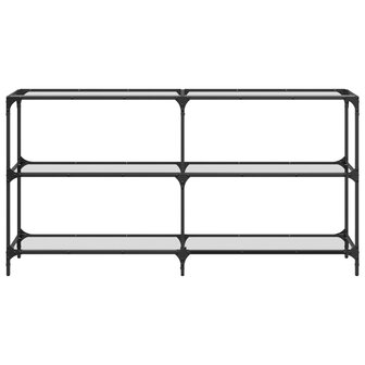 Wandtafel met transparant glazen blad 158,5x30x81 cm staal