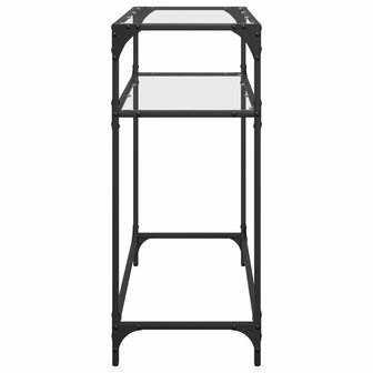 Wandtafel met transparant glazen blad 80x35x81 cm staal