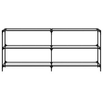 Wandtafel met transparant glazen blad 194,5x30x81 cm staal