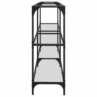 Wandtafel met transparant glazen blad 194,5x30x81 cm staal