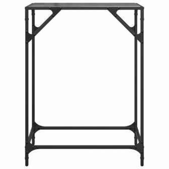 Wandtafel met zwart glazen blad 60x35x81 cm staal