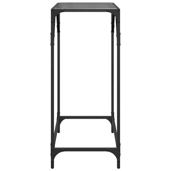 Wandtafel met zwart glazen blad 60x35x81 cm staal
