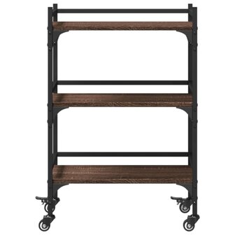 Keukentrolley 50x35x75,5 cm bewerkt hout bruin eikenkleurig
