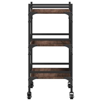 Keukentrolley 50x35x75,5 cm bewerkt hout bruin eikenkleurig