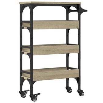 Keukentrolley 53x20x76 cm bewerkt hout sonoma eikenkleurig
