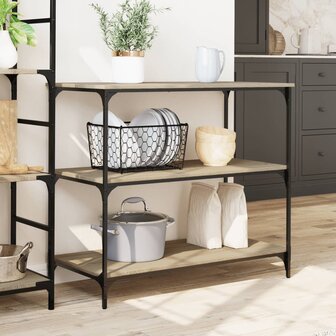 Keukentrolley 102x50x95 cm bewerkt hout sonoma eikenkleurig