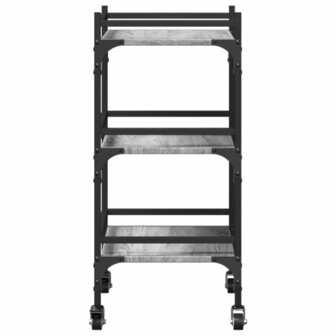 Keukentrolley 50x35x75,5cm bewerkt hout grijs sonoma eikenkleur