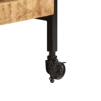 Keukentrolley 80x55x70 cm massief ruw mangohout