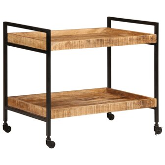Keukentrolley 80x55x70 cm massief ruw mangohout