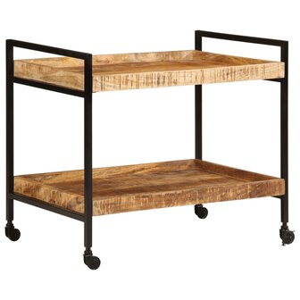 Keukentrolley 80x55x70 cm massief ruw mangohout