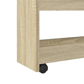 Opbergtrolley smal 4-laags bewerkt hout sonoma eikenkleurig