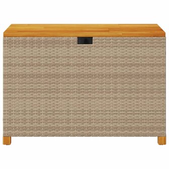 Tuinbox 110x55x63 cm poly rattan en acaciahout beige