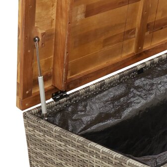 Tuinbox 110x55x63 cm poly rattan en acaciahout grijs