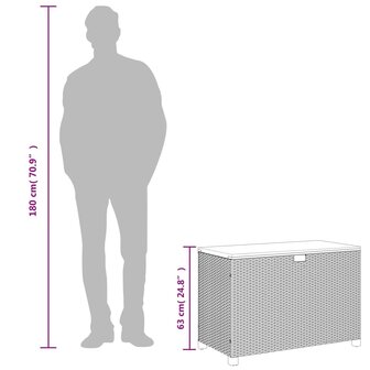 Tuinbox 110x55x63 cm poly rattan en acaciahout grijs