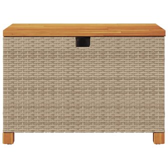 Tuinbox 80x40x48 cm poly rattan en acaciahout beige