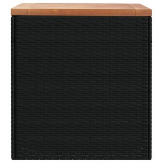 Tuinbox 110x50x54 cm poly rattan en acaciahout zwart
