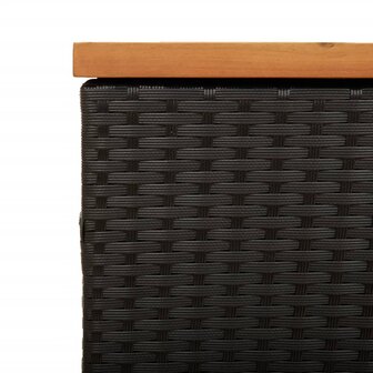 Tuinbox 220x50x54 cm poly rattan en acaciahout zwart