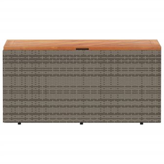 Tuinbox 110x50x54 cm poly rattan en acaciahout grijs