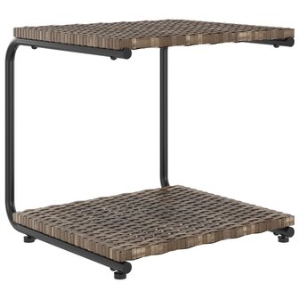 Ligbed met kussens 2-persoons poly rattan bruin