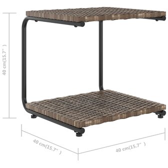 Ligbed met kussens 2-persoons poly rattan bruin