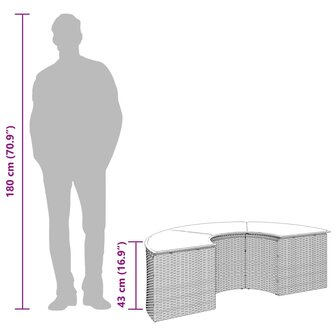 Tuinvoetenbank met kussen poly rattan beige
