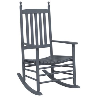 Schommelstoelen met gebogen zitting 2 st populierenhout grijs