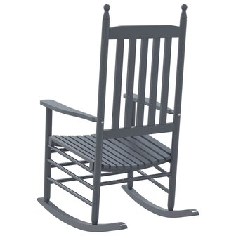 Schommelstoelen met gebogen zitting 2 st populierenhout grijs