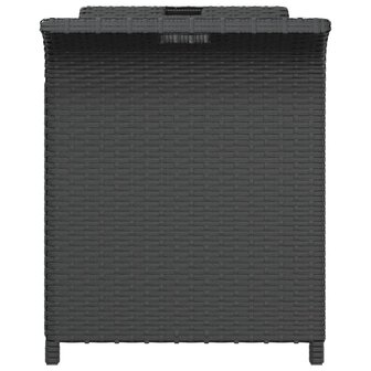 Tuinbank met kussen 116x46x57 cm poly rattan zwart