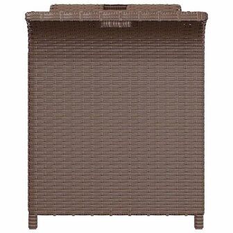 Tuinbank met kussen 116x46x57 cm poly rattan bruin
