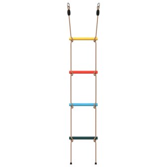 Touwladder voor kinderen met 4 sporten meerkleurig
