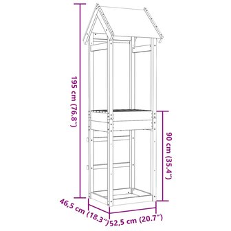 Speeltoren 52,5x46,5x195 cm ge&iuml;mpregneerd grenenhout