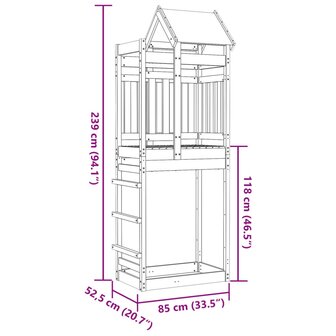 Speeltoren 85x52,5x239 cm massief douglashout