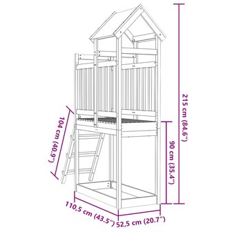 Speeltoren ladder 110,5x52,5x215 cm ge&iuml;mpregneerd grenenhout