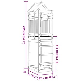 Speeltoren 85x52,5x239 cm ge&iuml;mpregneerd grenenhout