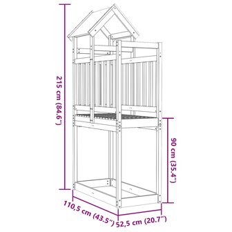 Speeltoren 110,5x52,5x215 cm ge&iuml;mpregneerd grenenhout