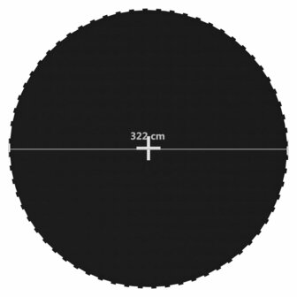 Springmat voor 12 feet/3,66 m ronde trampoline stof zwart