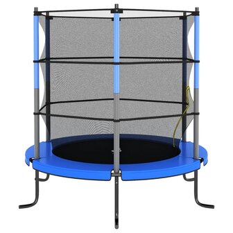 Trampoline met veiligheidsnet rond 140x160 cm blauw