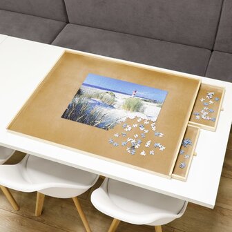 Puzzeltafel met 4 lades 90x67x4,5 cm hout