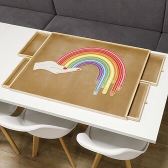 Puzzeltafel met 4 lades 90x67x4,5 cm hout