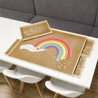 Puzzeltafel met 4 lades 90x67x4,5 cm hout