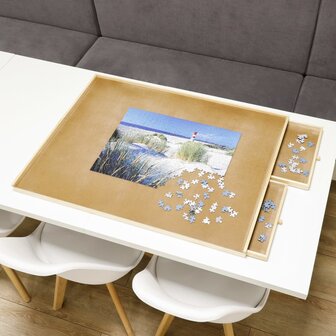 Puzzeltafel met 4 lades 76x57x4,5 cm hout