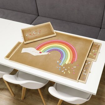 Puzzeltafel met 4 lades 76x57x4,5 cm hout